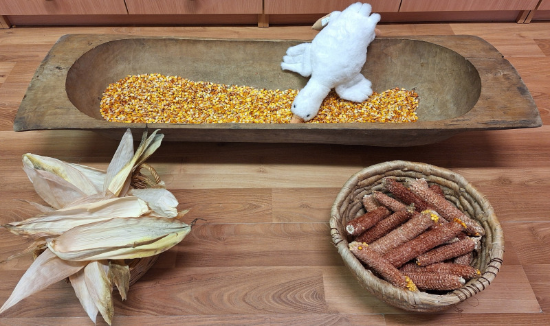 Kukoricamorzsolás a kicsikkel :)