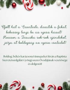 Karácsonyi üdvözlet