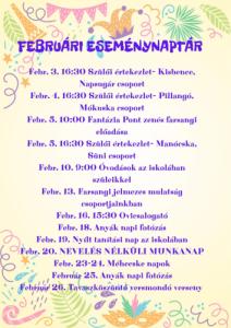 Februári eseménynaptár
