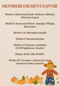Októberi eseménynaptár